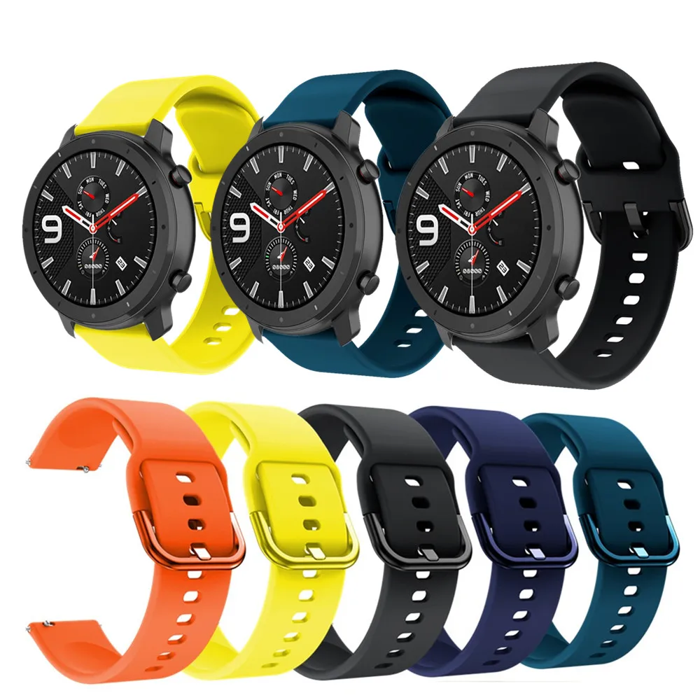 

Ремешок для часов Huami Amazfit GTR GTS BIP Pace Stratos3 2 2S, мягкий силиконовый браслет для Polar Lgnite Vantage M