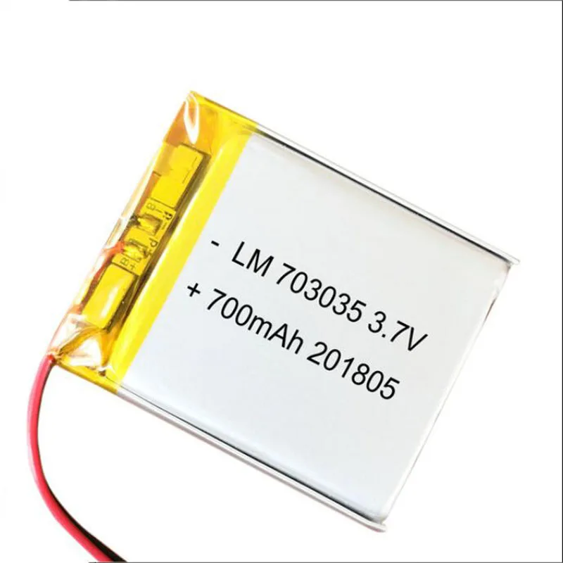 

2/5/10 шт. 3,7 в 700 мАч 703035 литий-полимерная ионная батарея 2,0 мм разъем JST