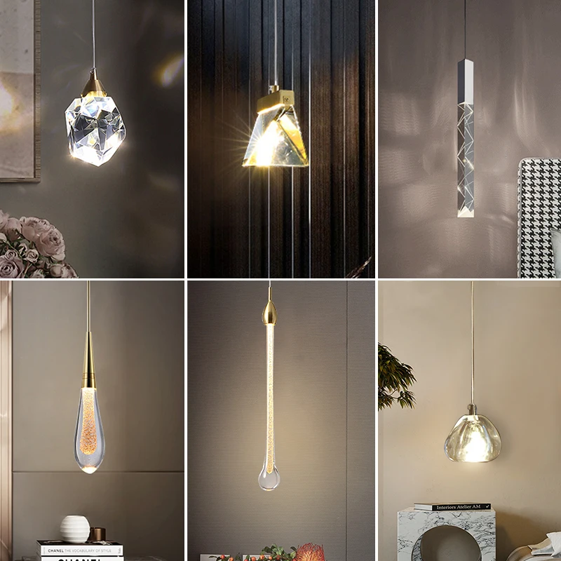 Современный подвесной светильник в форме хрустального шара светодиодный