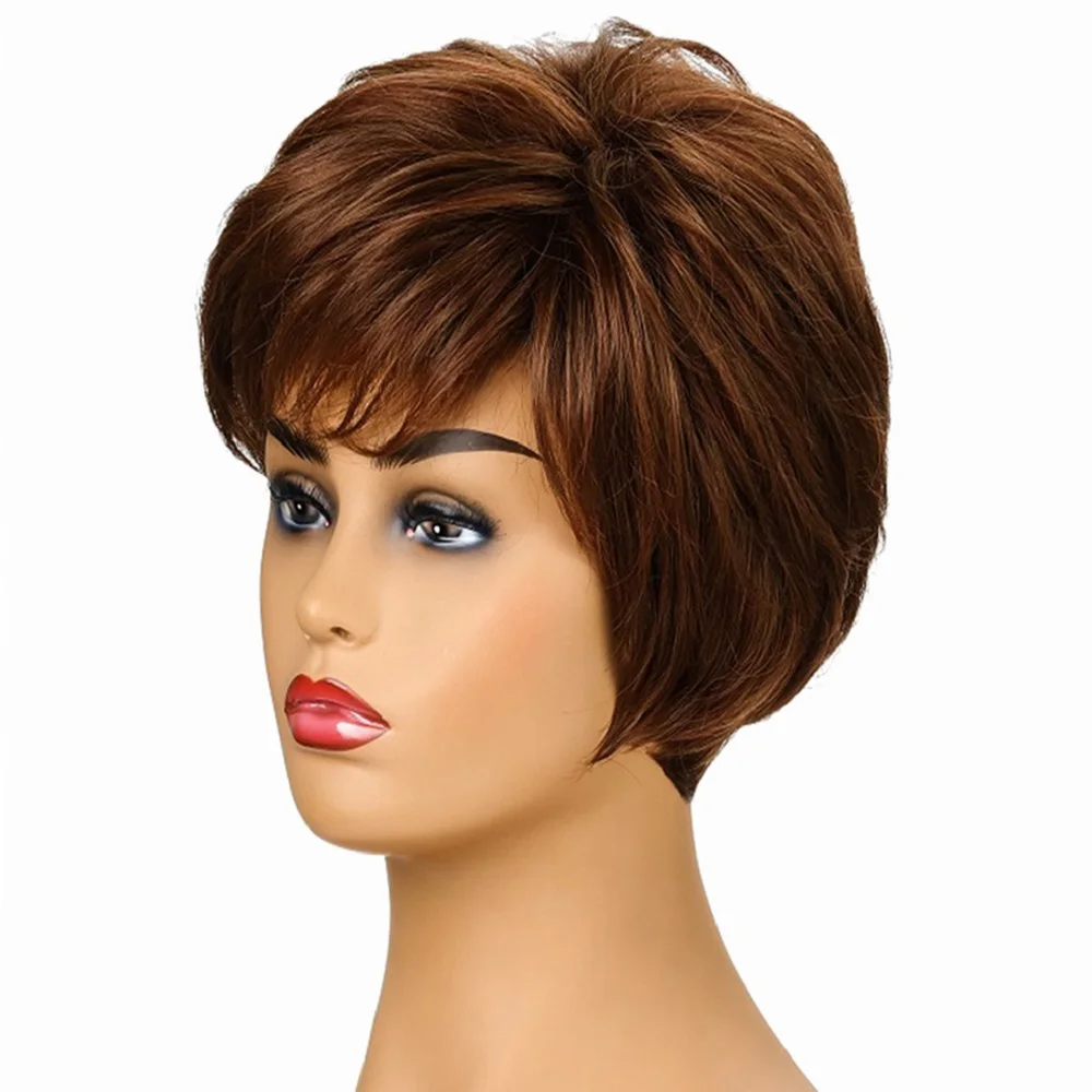 Кудрявый боб парики синтетические для черных женщин короткий парик с челкой Glueless