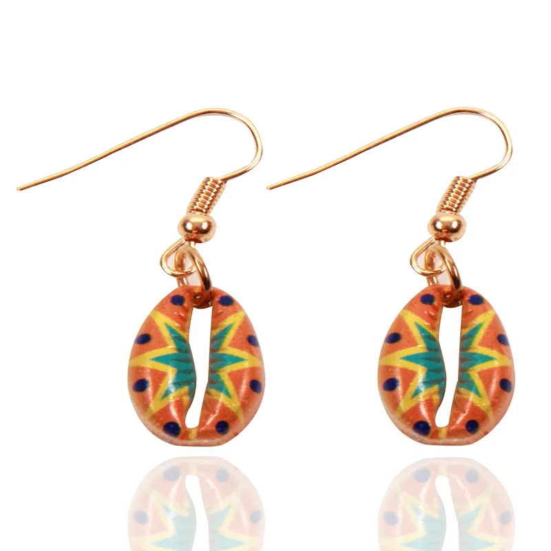 Винтажные сережки в виде ракушек для женщин этнические серьги ручной работы