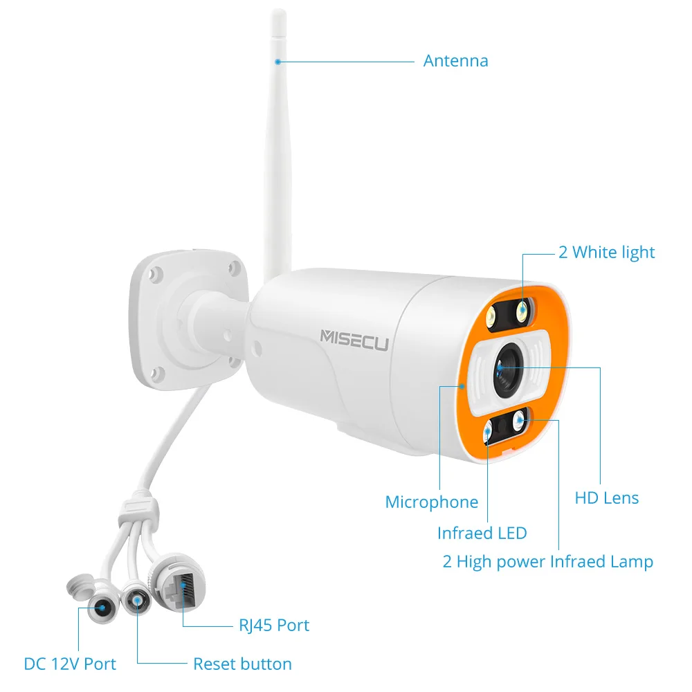 MISECU HD 5MP Беспроводная ip камера наружная AI человеческая обнаружительная Wifi