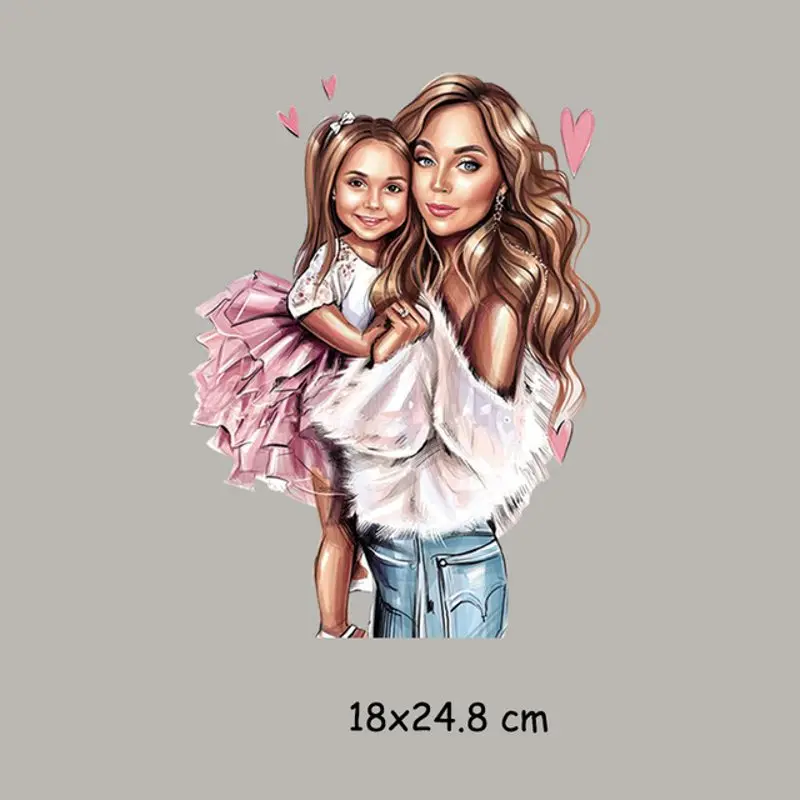 

18x24.8cm New Cute Super Mom Baby Iron On Patches For DIY Heat Transfer Clothes T-Shirt Thermal Stickers Decoration Printing