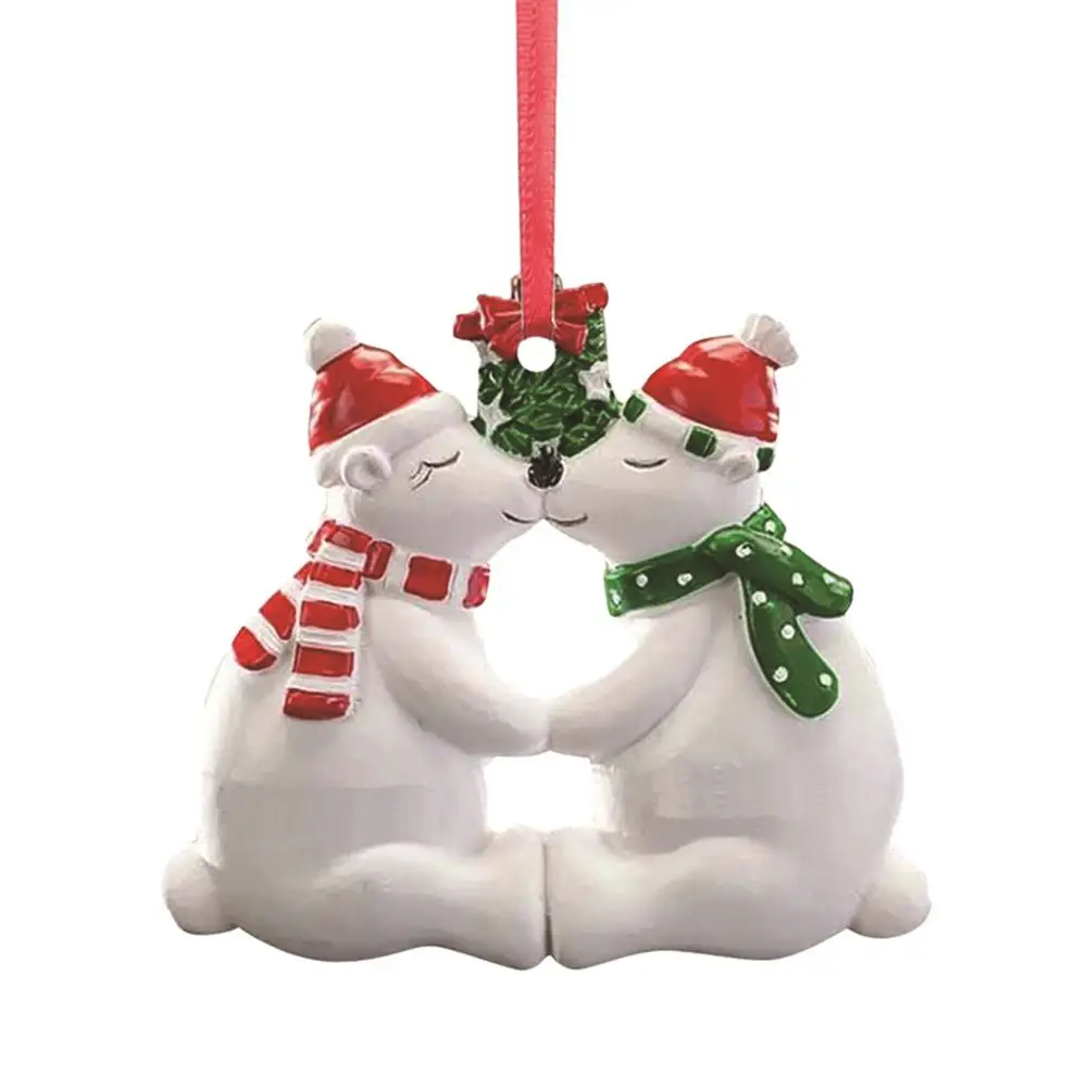 

Christmas Tree Hangings Pendants Home Decorations For Tree Wall Doorway Couple Snowman Penguin Polar Bear Ornaments For Party
