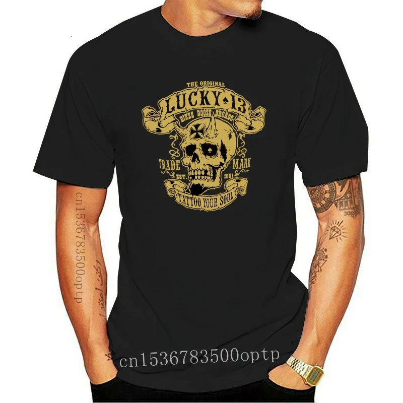 

New Authentic LUCKY 13 Skull Booze Bikes & Broads T-Shirt M-3XL 2021