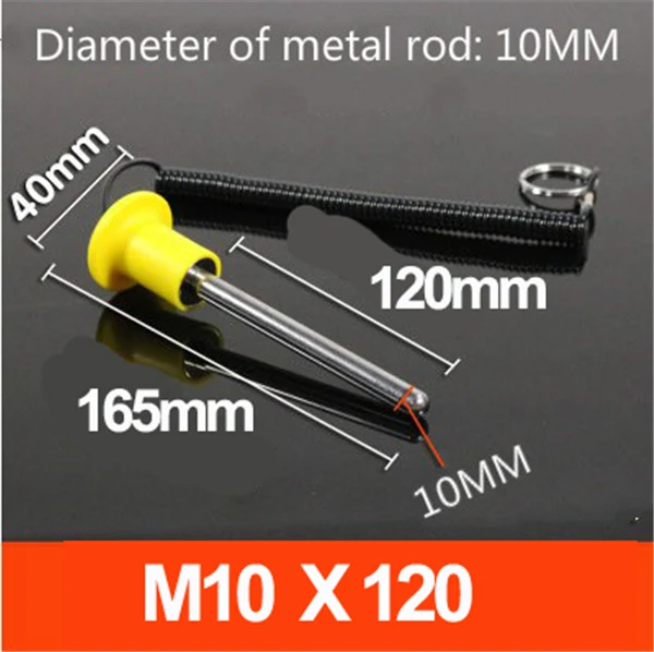 Rod 10mm X 120mm Магнитный болт фитнес-оборудования, стержень для выбора веса стека, силовой тренировочный болт желтая головка дианетра 8 мм или 10 мм - Цвет: Rod 10mm X 120mm