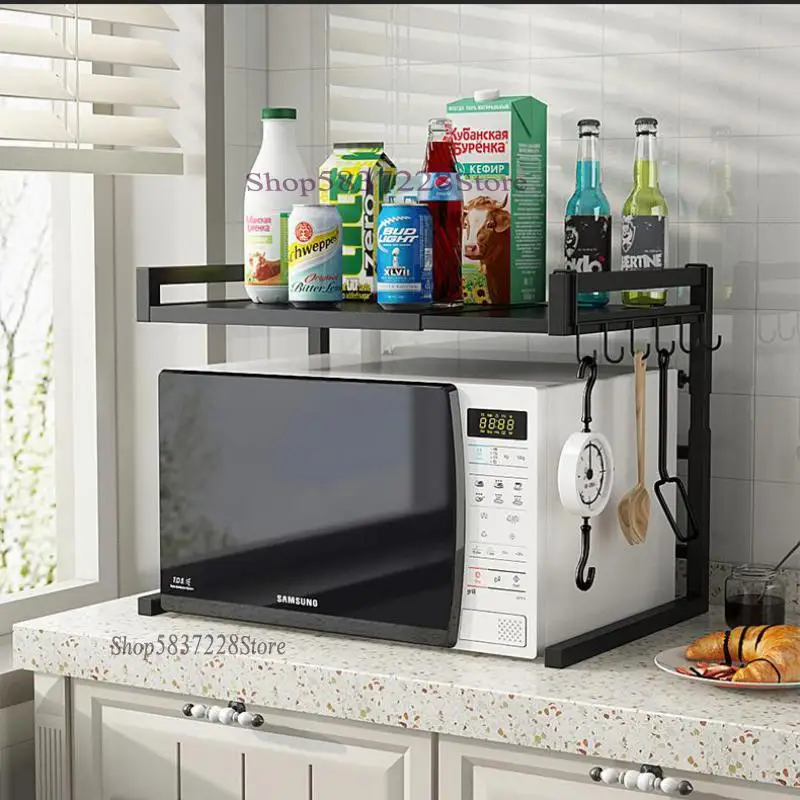 Выдвижной микроволновую печь стеллаж для выставки товаров 2 х слойный кухонный