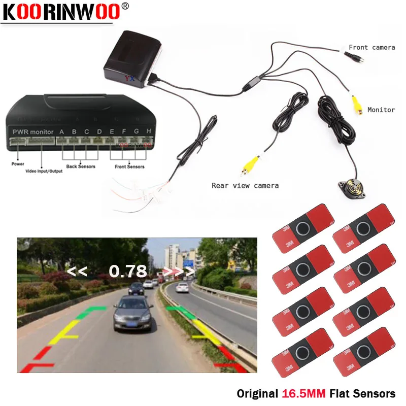 Koorinwoo Parktronics 13 мм автомобильный парковочный датчик белого и черного цветов 8