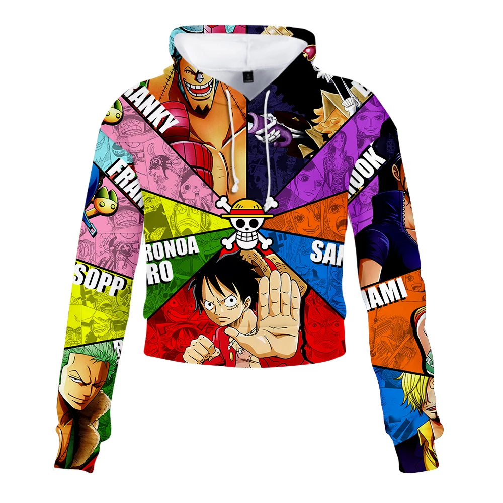 

ONE PIECE STAMPEDE 3D Fashion Printed Long Sleeve Cropped Hoodies Women Hooded Pullover Crop Top Hot Sale Streetwear Clothes