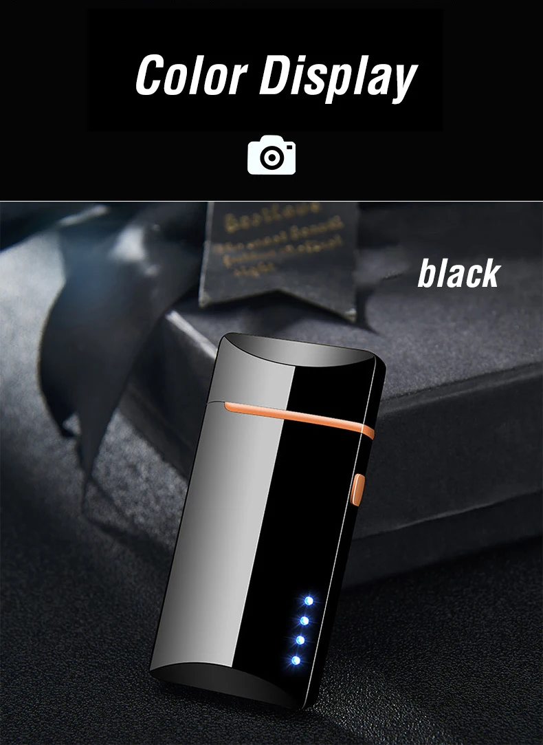 Двойная дуга USB электрическая зажигалка для сигарет ветрозащитный светодиодный плазменный турбо зажигалки перезаряжаемые электронные зажигалки гаджеты для мужчин