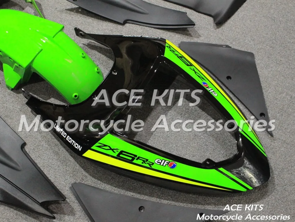 ABS мотоцикл обтекатель подходит для kawasaki Ninja ZX6R 599 636 2005 2006 кузов литья под давлением ACEKITS Магазин № 0177