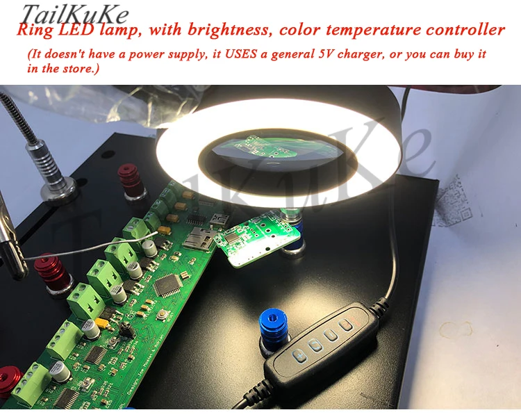 저렴한 자기 PCB 클립 악어 클립 확대경 램프 전자 생산 책상 램프 다기능 납땜 테이블 주석 용접