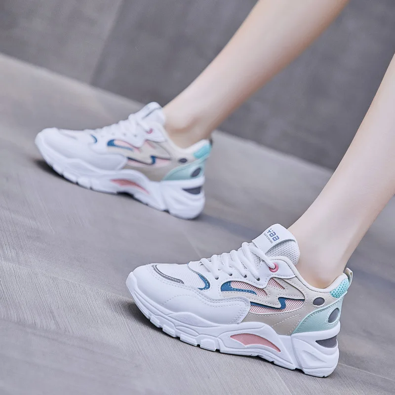 

Akexiya 2021 New Women's Platform Sneakers Fashion Women Sports Shoes Summer Casual White Vulcanized Tennis Basket Femme Shoes