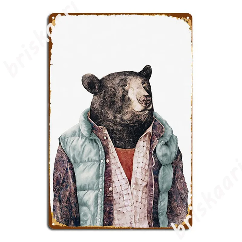 

Black Bear Metal Signs Pub Club Bar Vintage Wall Plaque Metal Posters