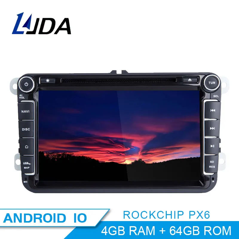 Автомобильный мультимедийный плеер LJDA PX6 Android 10 0 GPS для Volkswagen VW golf passat b6 Touran polo sedan