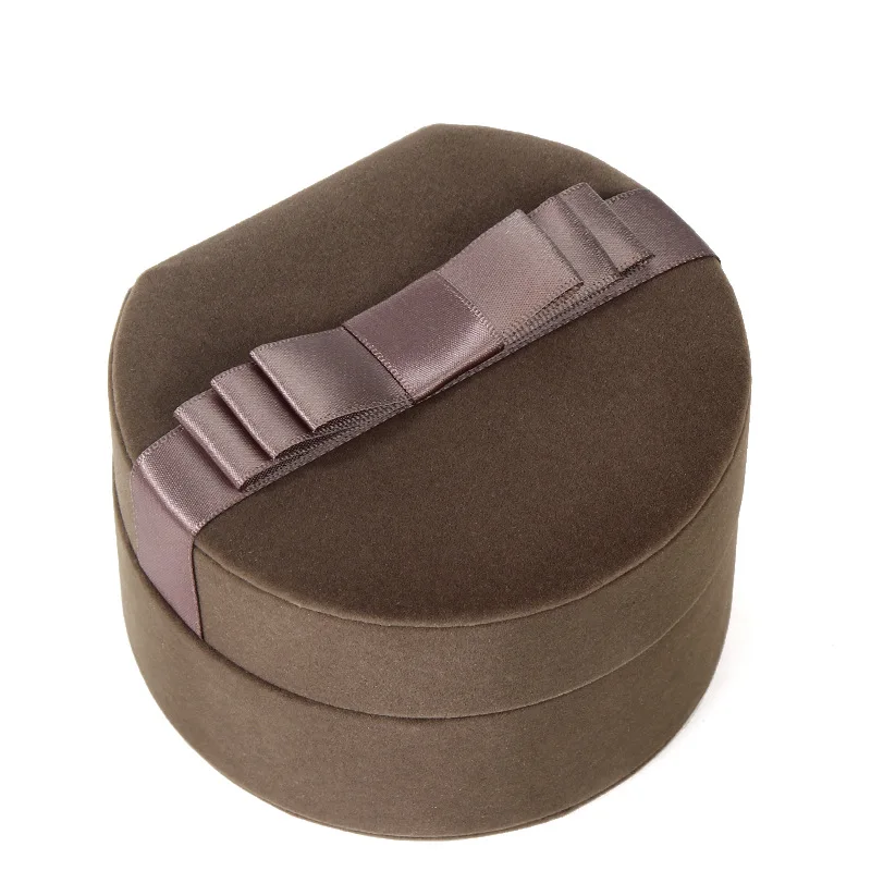 Semicircle Ribbon Flannel Jewelry Box Bracelet Box Earring Box Pendant Box Round Jewelry Box Jewelry Jewelry Packaging