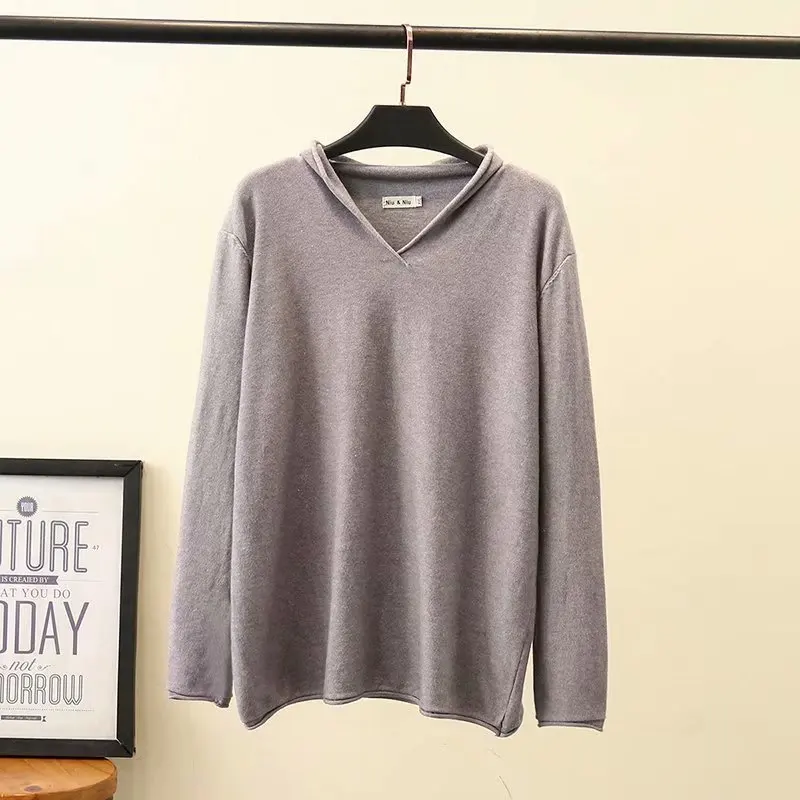 Женские повседневные свободные свитера размера плюс вязаные пуловеры с длинным