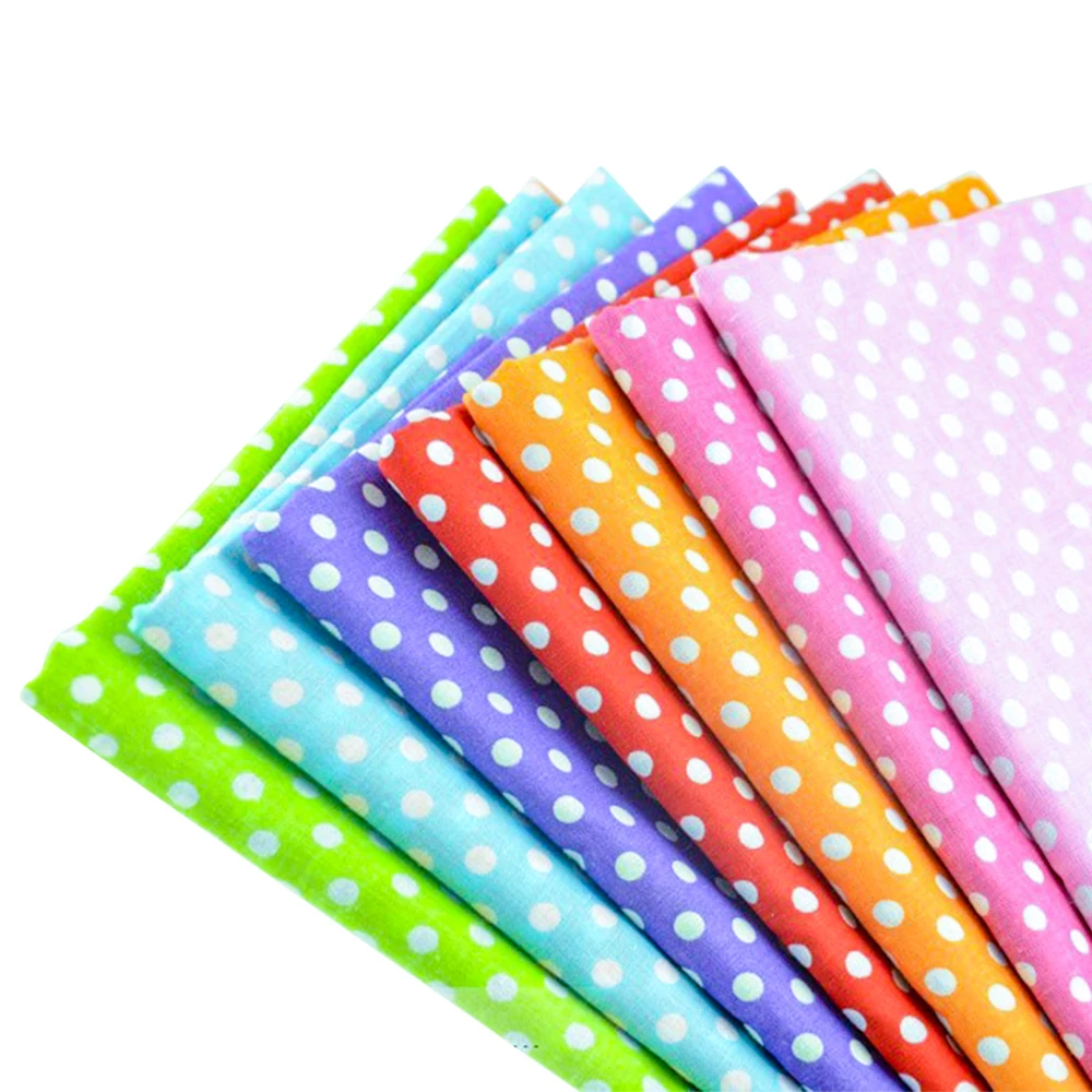 FREE SHIPPING 50cmx50cm 7 pieces/lot Cotton Fabric Bundles Fat Quarters Quilting Patchwork Tilda cloth for Sewing&quotBig Dot&quotW3B3-4