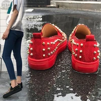 2021 brand european fashion espadrilles shoes woman leather creepers flats ladies loafers crystal loafers platform shoes 35 44