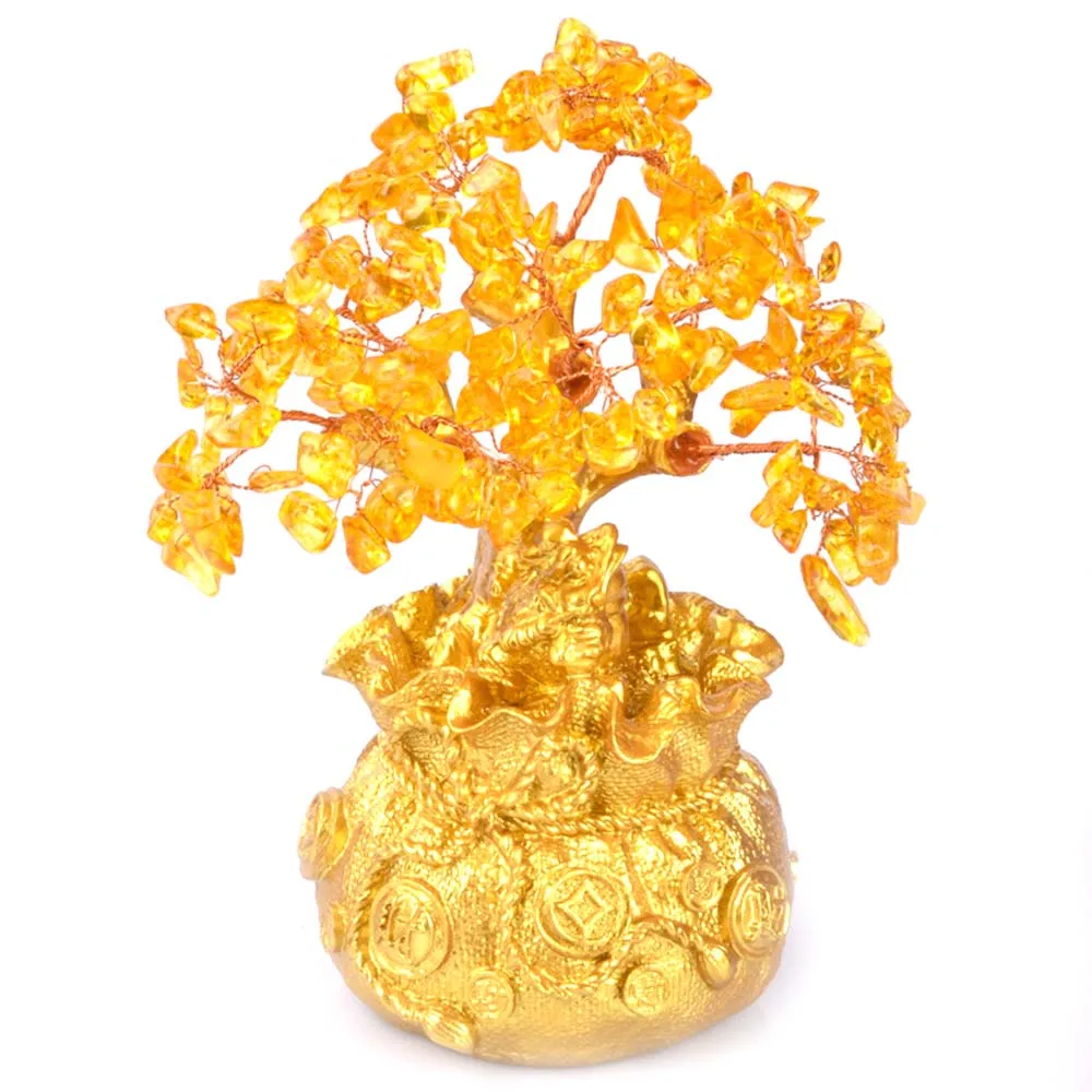 Мини кристалл Fortune Money Tree Бонсай стиль богатство удачи фэн шуй приносит дома