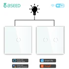 Сенсорный выключатель света Bseed для России, умный выключатель с поддержкой Wi-Fi, 1 клавиша, 2 клавиши, совместим с Tuya Alexa