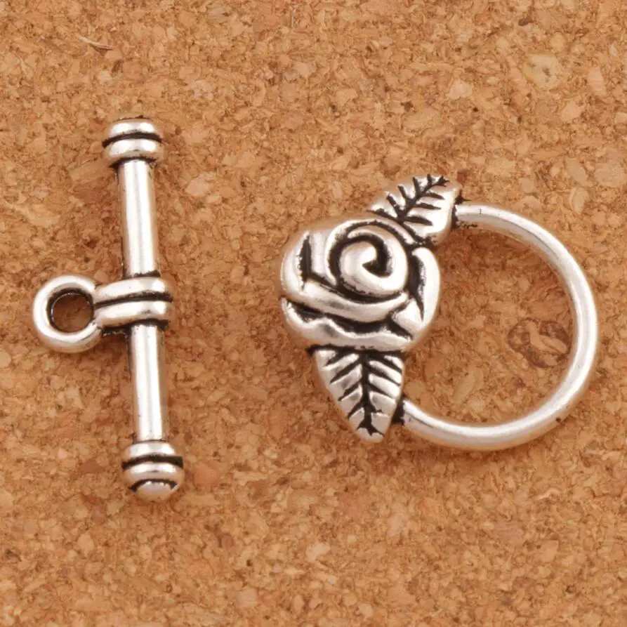 

Rose Alloy Toggle Clasp Jewelry Findings Fit Bracelets L849 15sets 16.5x19mm Zinc Alloy