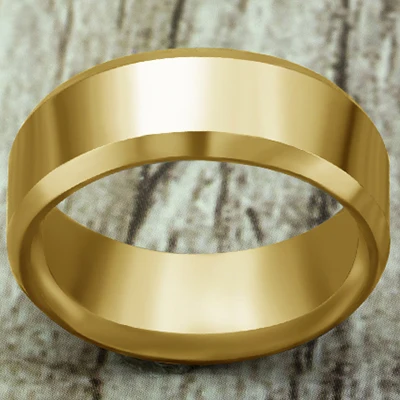 Gold 8mm Bright 8 мм кольцо из нержавеющей стали мужское высококачественное модное Ювелирное кольцо мужское титановое черное - Цвет основного камня: Gold 8mm Bright