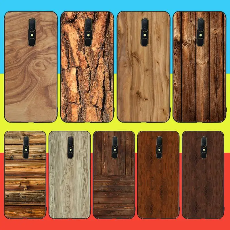 HPCHCJHM узор Текстура дерева черный мягкий чехол для телефона Capa Oppo A5 A9 2020 Reno Z Realme5Pro