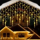 Рождественская гирлянда для улицы, 3-28 м, водонепроницаемая уличная гирлянда, зимняя Гирлянда-занавеска на окно, рождественские украшения, 2022