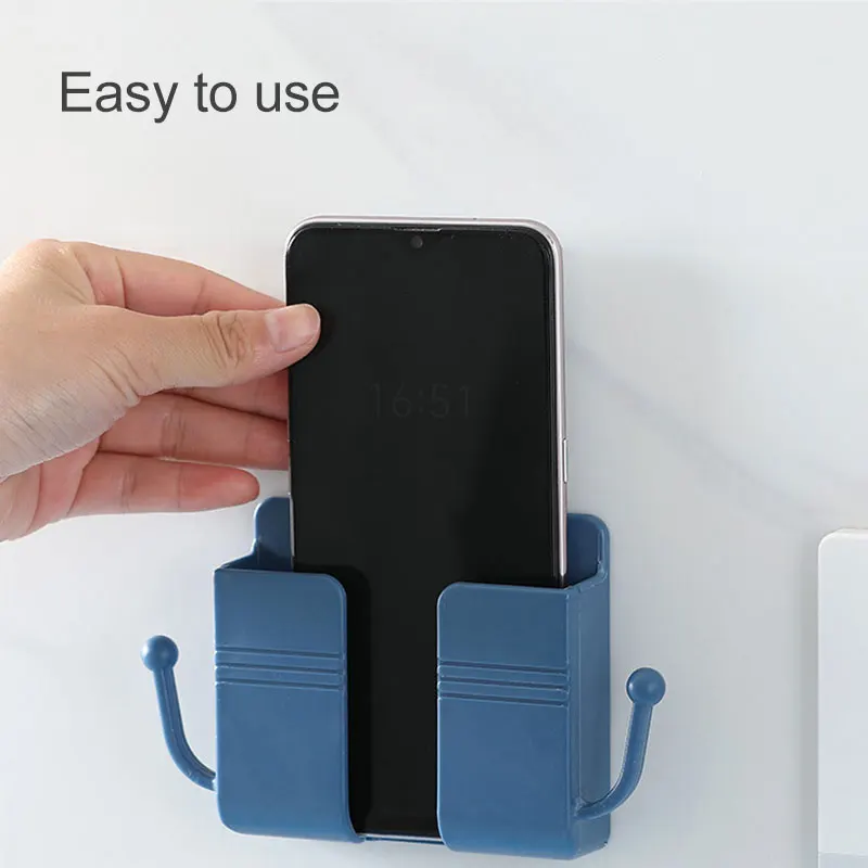 

Home Accessories Remote Control Mobile Phone Plug Wall Holder Self-adhesive Punch Free Storage Rack Multipurpose Household