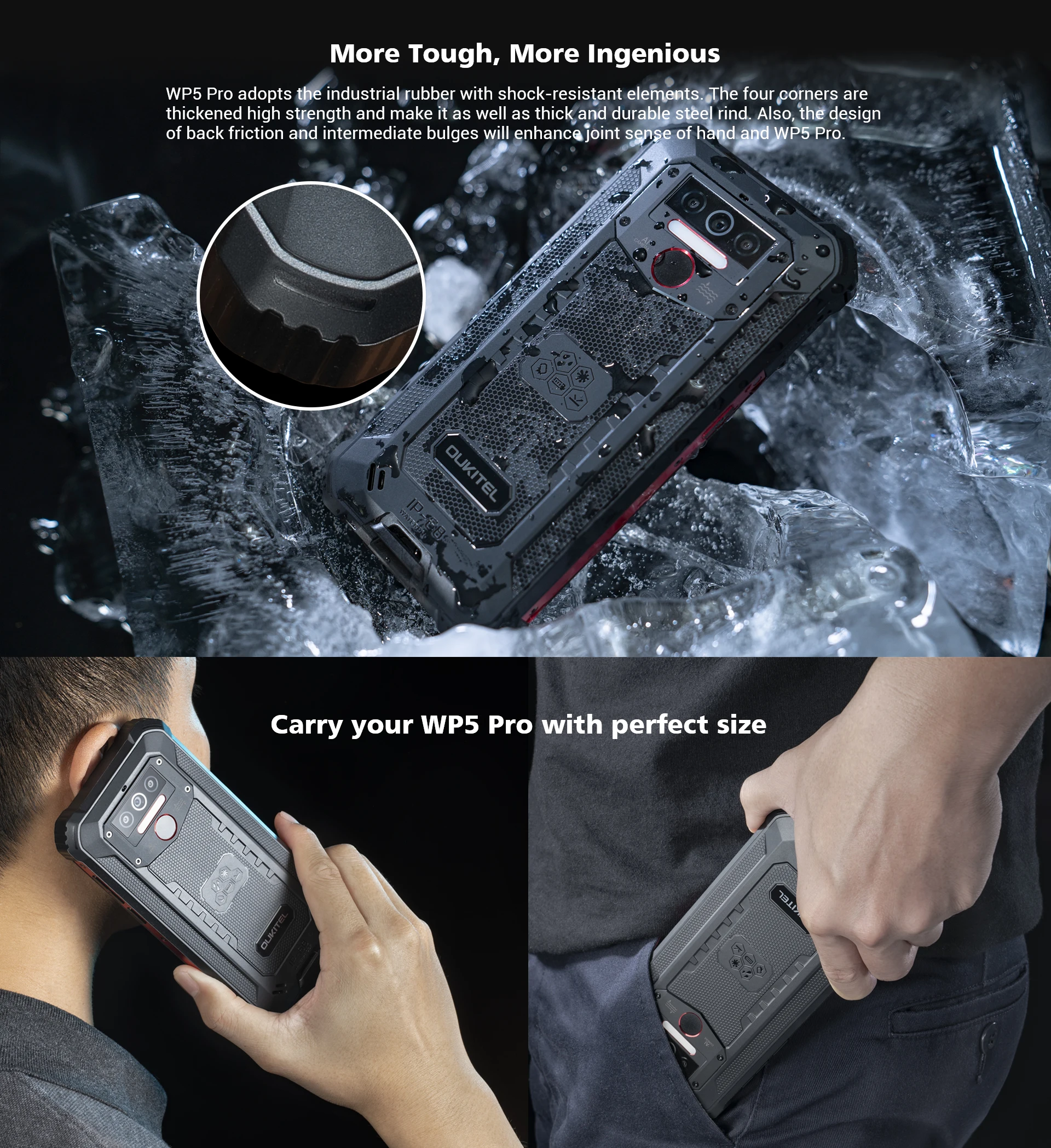 ip68 waterproof 4gb 64gb mobile phone oukitel wp5 pro smartphone 8000mah triple camera facefingerprint id 5 5 inches android 10 free global shipping