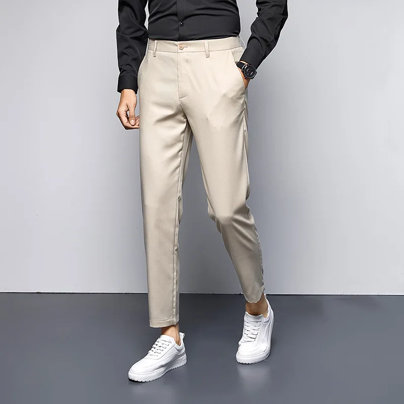 

WFF Casual pants men's British slim pants men's Korean summer trousers suit trousers for men business casual boutique pants