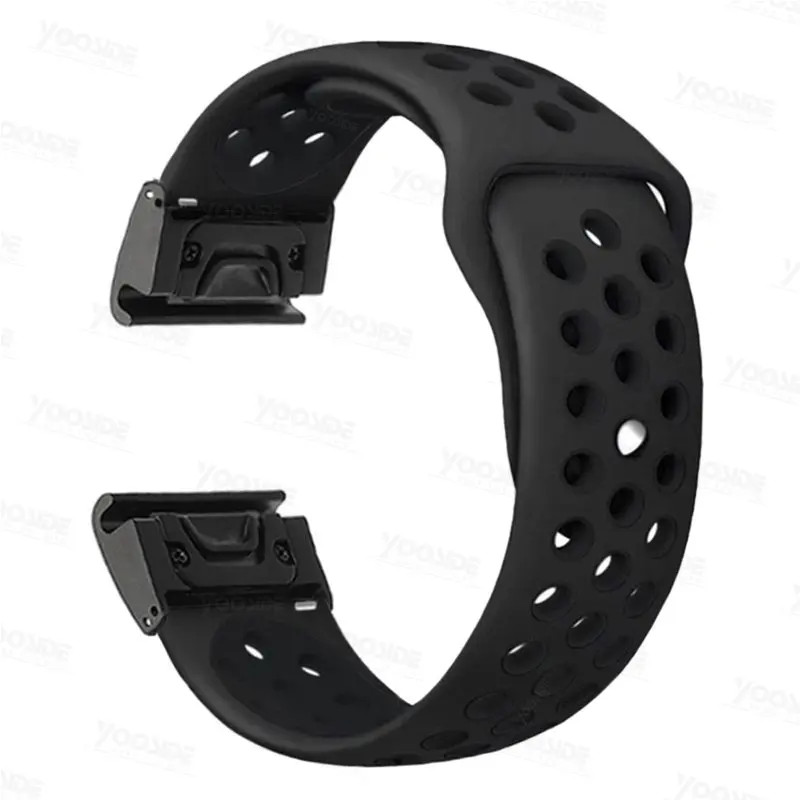 22 мм Fenix 6 Quick Fit спортивный силиконовый браслет для Garmin Fenix 5/5 Plus/Forerunner 935/Instinct/Quatix 5 ремешок для часов - Цвет: Black