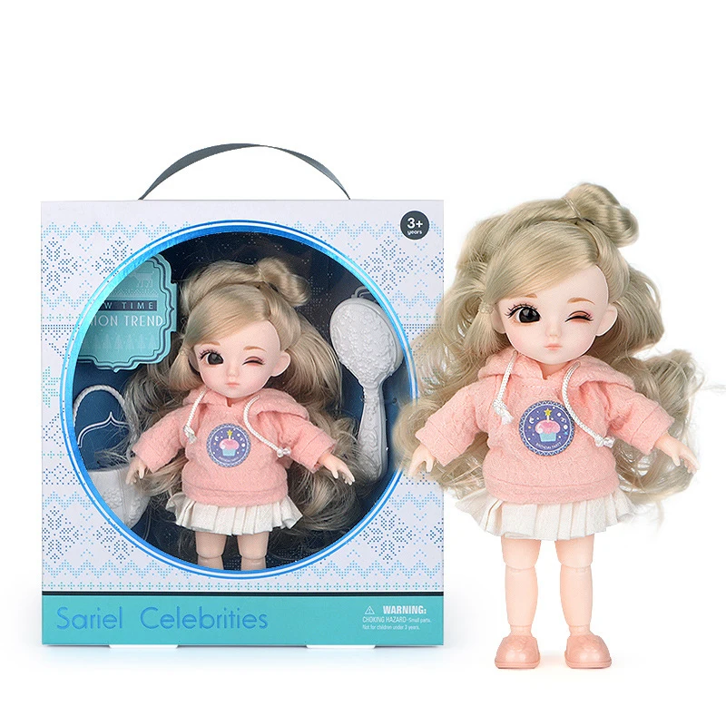 

Bjd Mini 16cm Doll 13 Detachable Joint Doll Princess Beauty Doll Fashion Diy Toy Birthday Gift