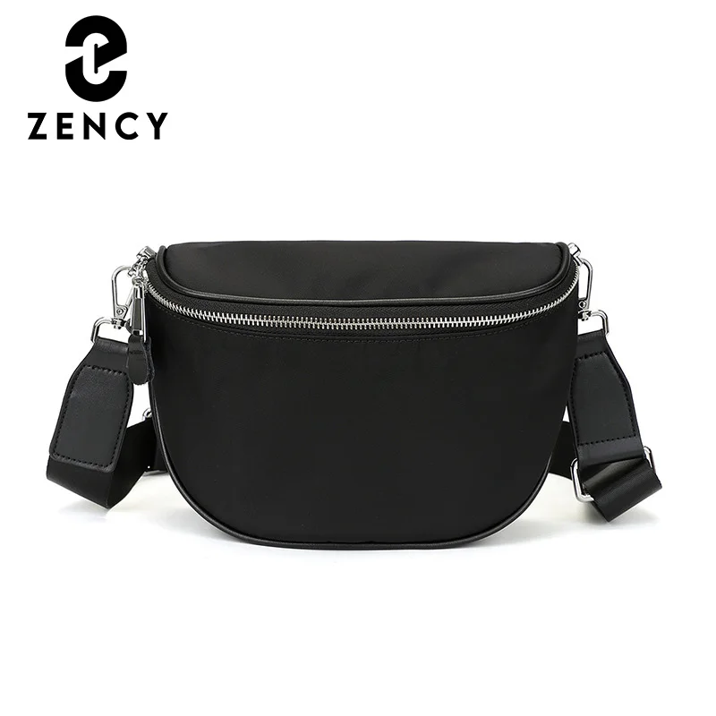 

Zency All-match Leisure Women's Messenger Bag Soft Nylon Chest Bags Large Capacity Outdoor Shopping Female Crossbody Bag Black