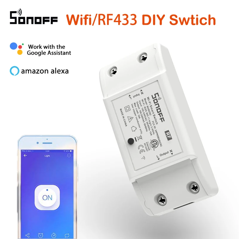 

1-30pieces SONOFF RFR2 Upgrated RF 433Mhz WiFi Wireless Switch For eWelink APP Automation Modules Work with Alexa Google Home