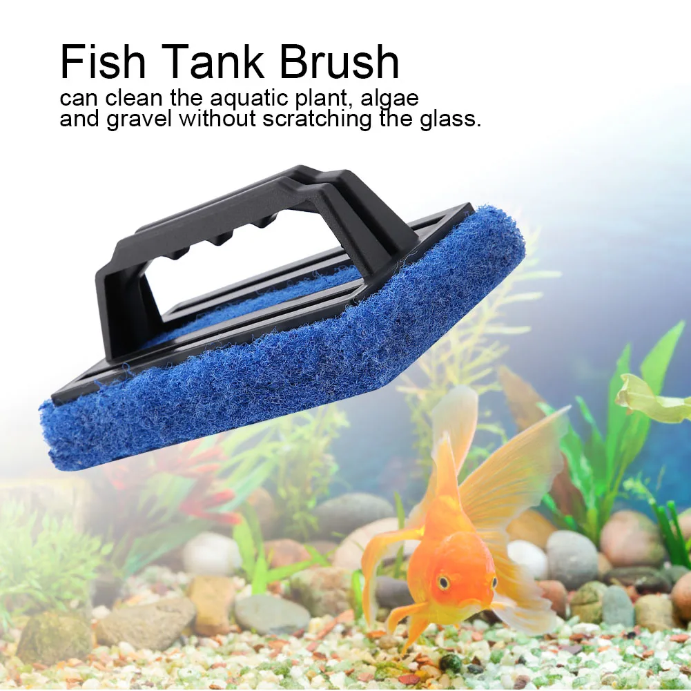 

Aquarium Brush Fish Tanks Single Face Handle Cleaning Algae Glass Scraper Cleaner Plastic Sponge Foam Professional Accessories