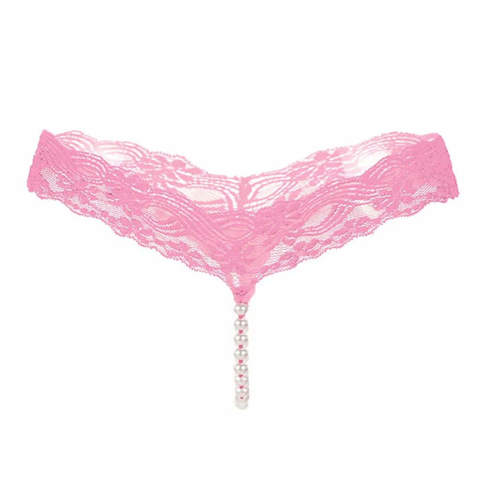 Sexy Women Pearl G-string Underwear Lace Rope Thongs Hollow Panties Ladies Intimates Elastic Underpants String Femme | Тематическая
