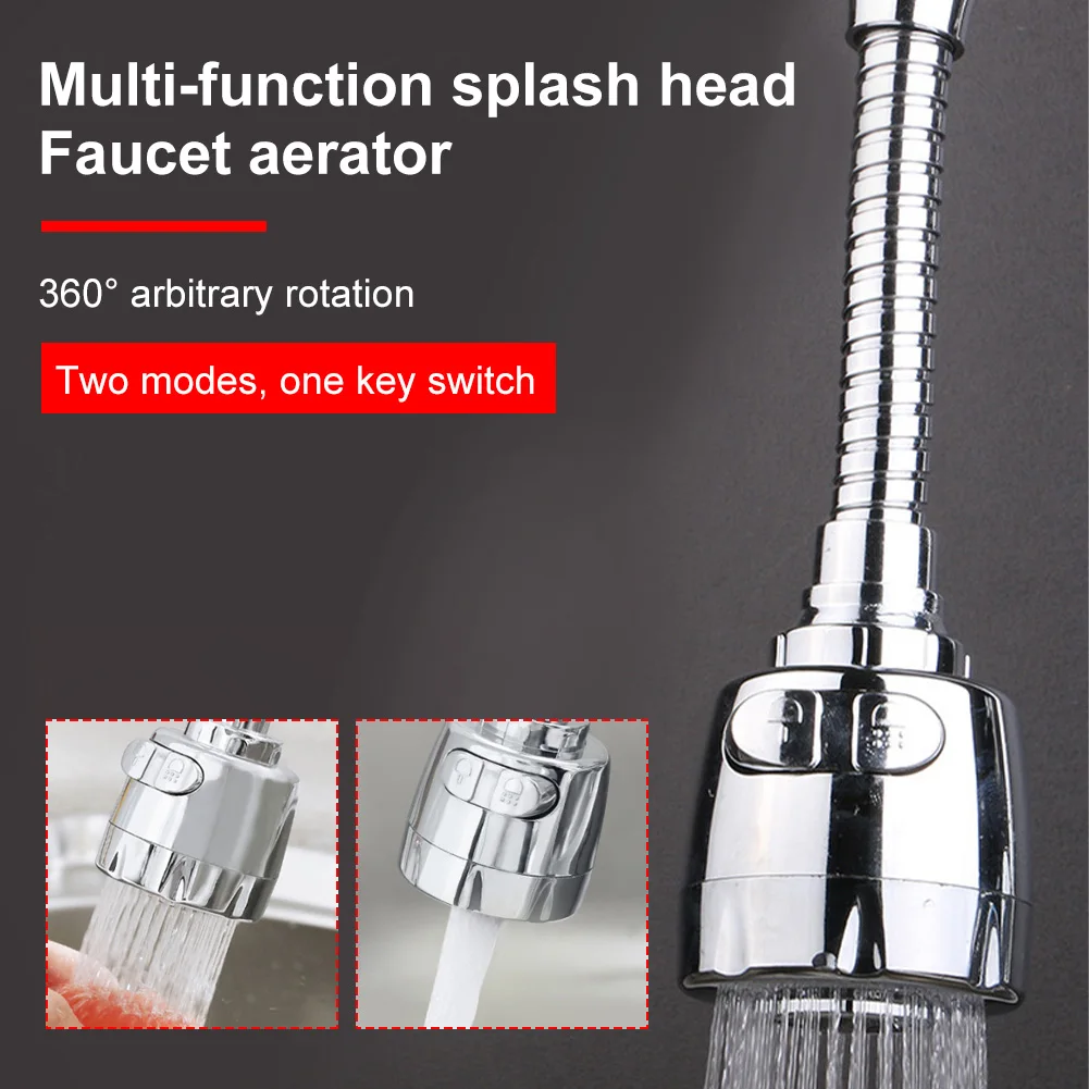 

360 Degree Swivel Kitchen Faucet Aerator Bubbler Adjustable Dual Mode Sprayer Filter Diffuser Water Saving Nozzle Fauc Connector