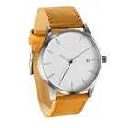 Часы наручные мужские с кожаным ремешком, Модные Аналоговые кварцевые круглые деловые, для пар