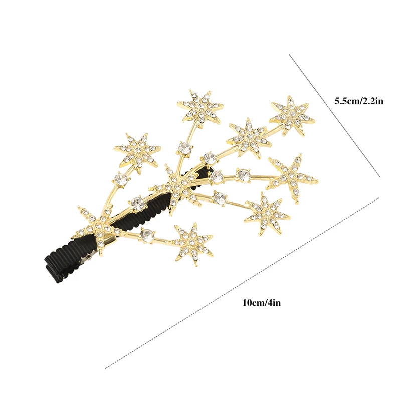 

High Quality Luxury Shining Silver Gold Color Heart Star Geometric Alloy Hair Clips Women Wedding Sweet Hair Ornament Hairpin