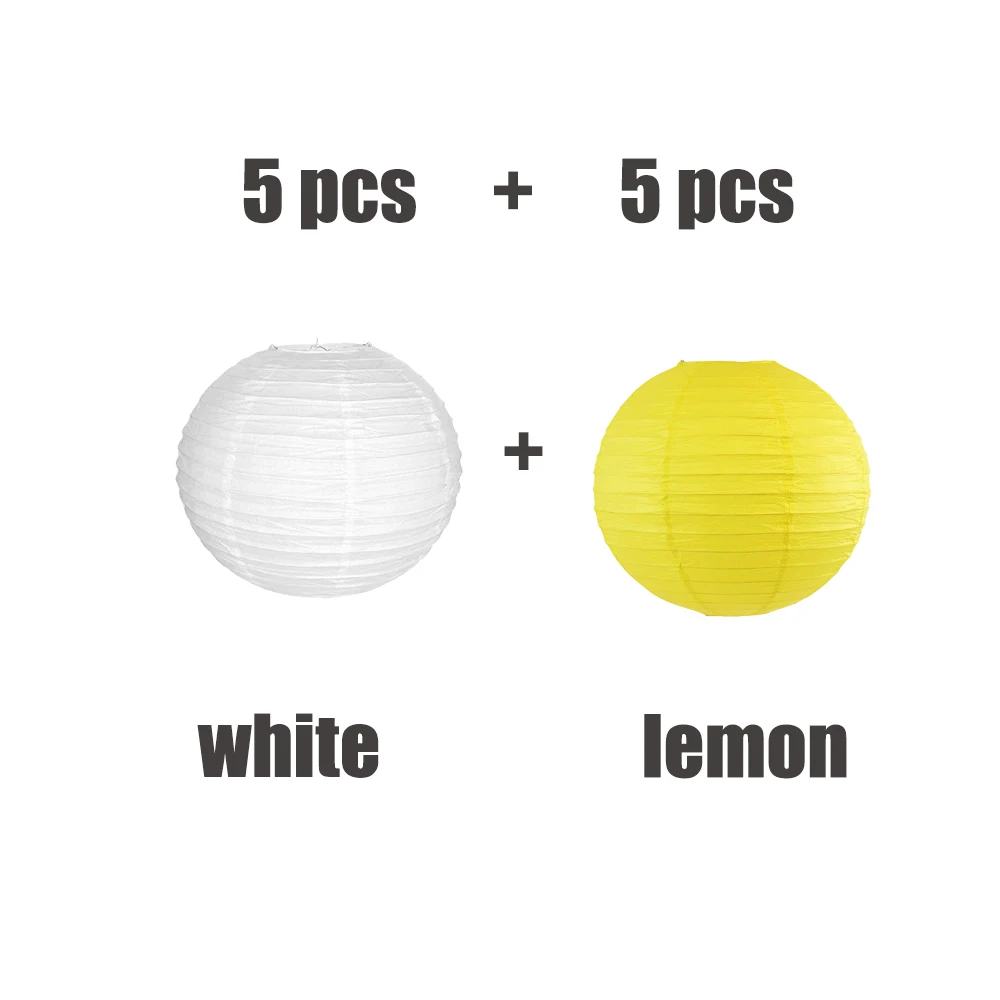 10 шт. белый и лимонный китайский бумажный фонарик японский круглый для свадьбы