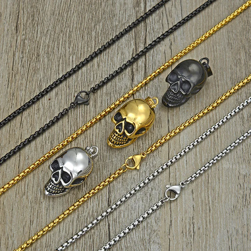 Ожерелье с подвеской в виде черепа стиле панк|Цепочки| |