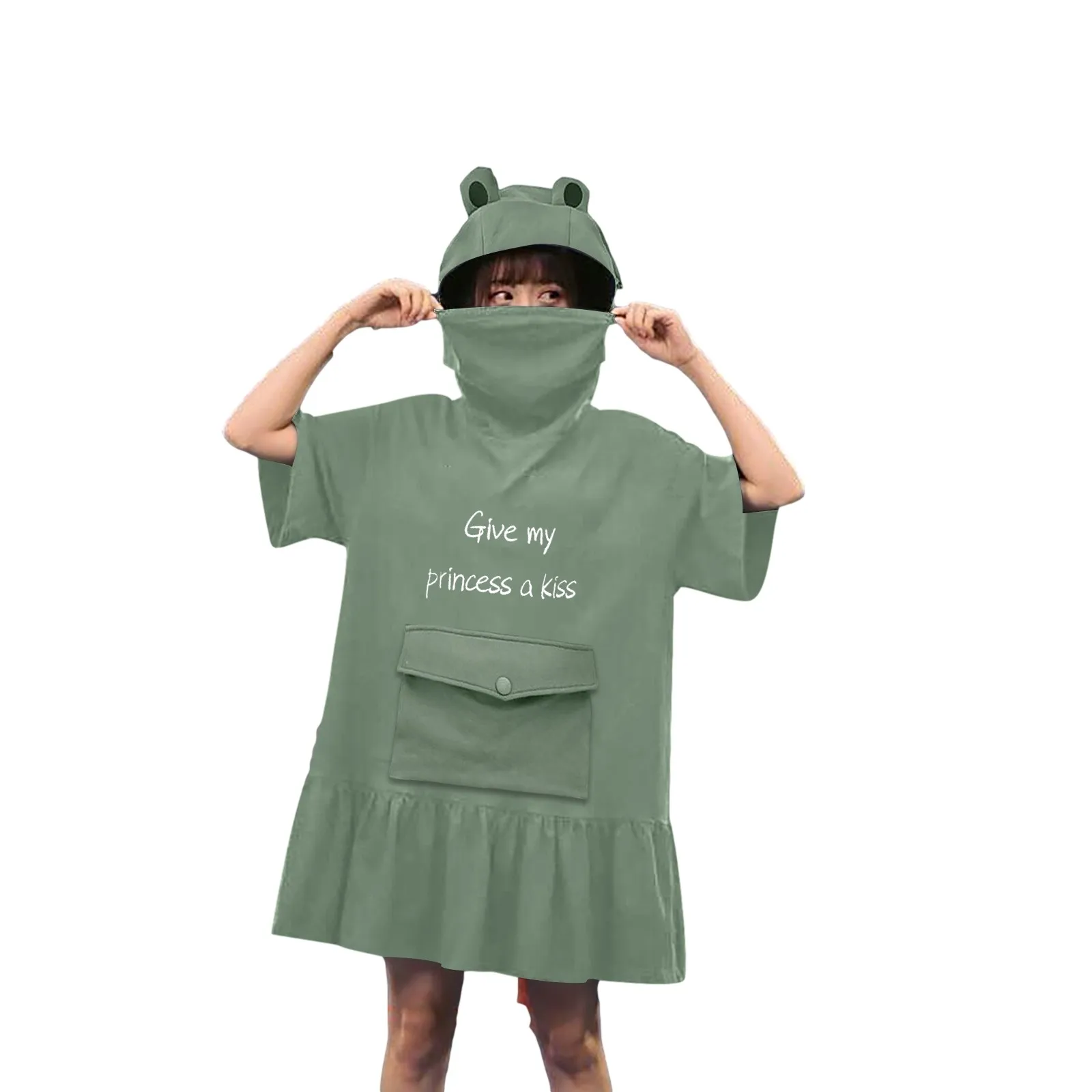 Hoodie Women's Embroidery Stitching Three-dimensional Pocket Cute Design Dress Sudaderas Con Capucha Pocket Sweatshirt Hoodies