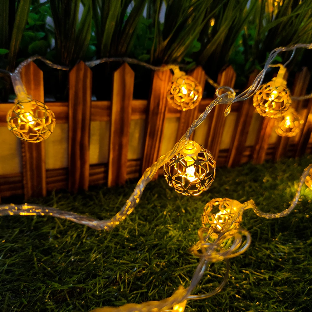 

13Ft 20 LED Moroccan Globe LED Fairy String Lights - EU Plug Powered Party Hanging Waterproof Lights Decor for Christmas, Garden