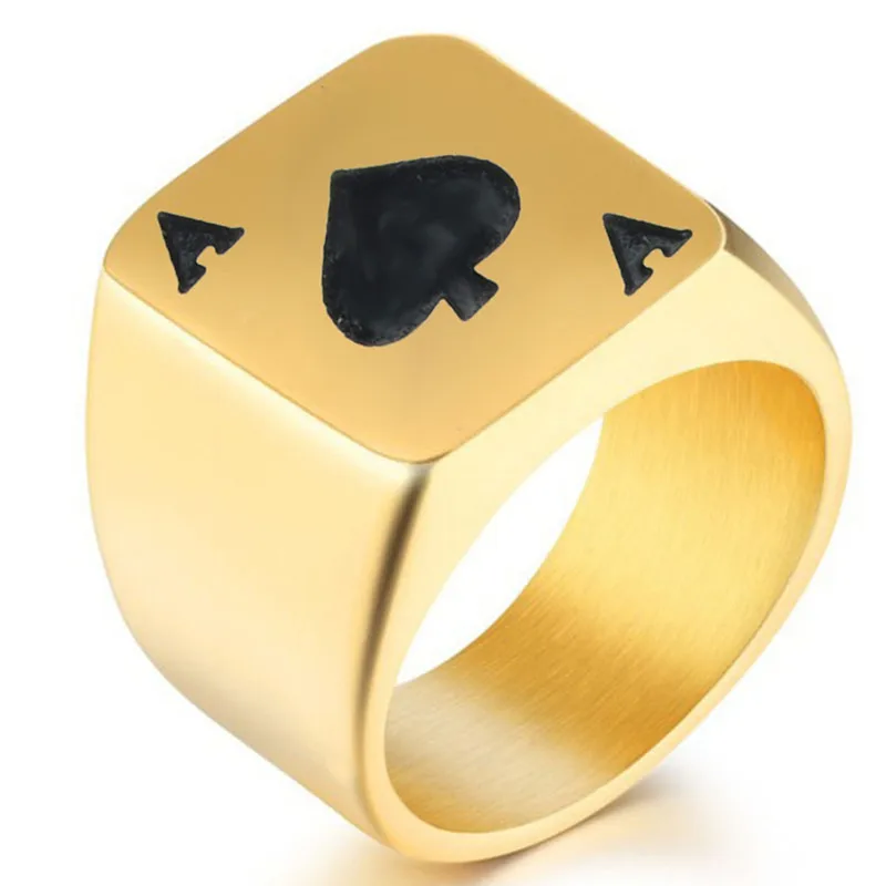 Lucky Ace Of Spades мужское кольцо тон Кольца с изображением покера для мужчин титановая