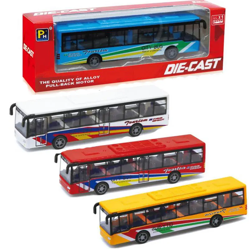 1 pcs(color random) Игрушечная модель туристического автобуса из настоящего сплава, игрушка для украшения стола, коллекция моделей - Цвет: 1 pcs(color random)