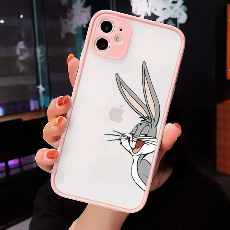 

Bugs Bunny funny cute rabbit luxury Phone Cases fundamatte transparent For iphone 7 8 11 12 plus mini x xs xr pro max cover