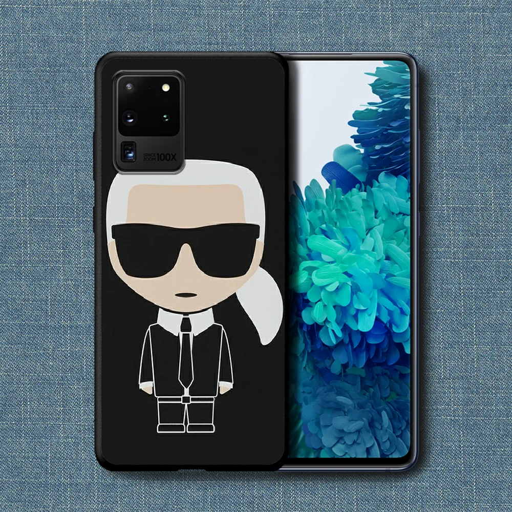 

Lagerfeld luxury Brand KARLS Phone Case For Samsung Galaxy Note S 8 9 10 20 Plus E Lite Uitra black Hoesjes Silicone Back