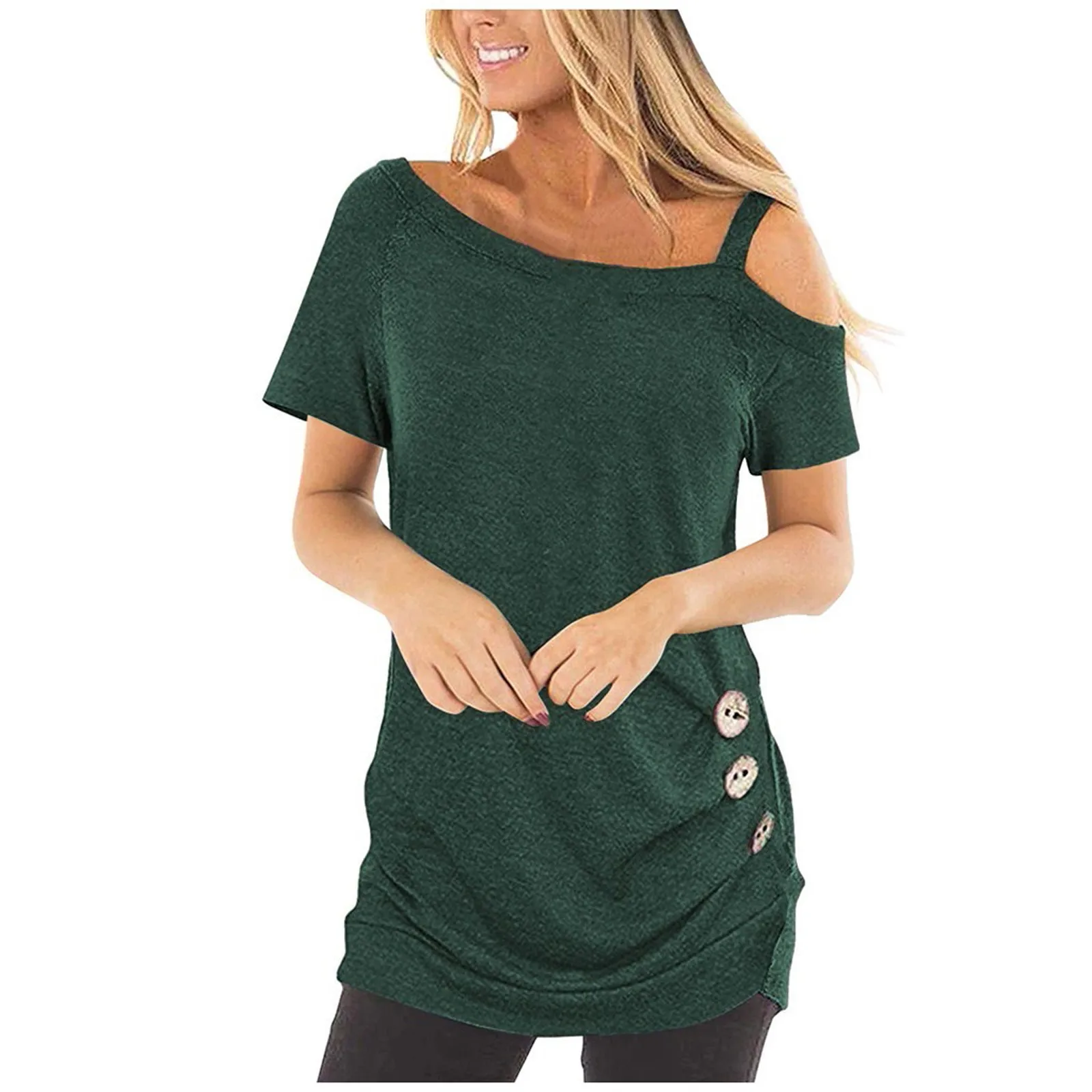 С открытыми плечами фиолетовая туника с изображением Топы для женщин Vetement Femme